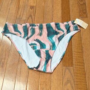 NWT: Pink and Teal Paint Brush Bikini Bottoms